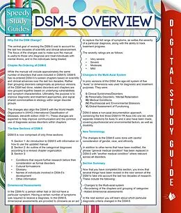E-Book (epub) DSM-5 Overview (Speedy Study Guides) von Speedy Publishing