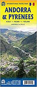Carte (de géographie) International Travel Map Andorra &amp; Pyrenees de 