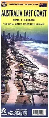(Land)Karte International Travel Map ITM Topographische Karte Australia East Coast von 