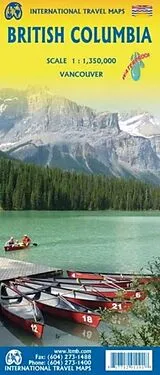 (Land)Karte British Columbia, Vancouver, Victoria, Whistler von 