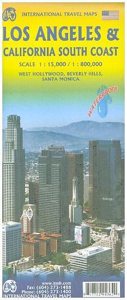 (Land)Karte Stadtplan Los Angeles 1:15 000 / California South Coast 1 : 800 000 15000 von 