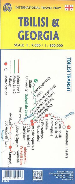 Carte (de géographie) Georgia &amp; Tbilisi de 