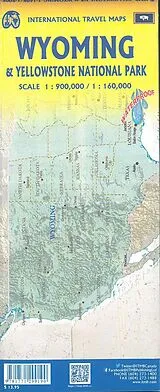 (Land)Karte Yellowstone Nantional Park & Wyoming von
