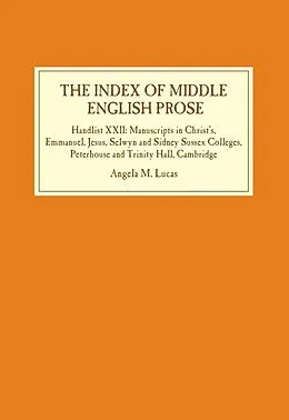 E-Book (pdf) The Index of Middle English Prose von Angela M. Lucas