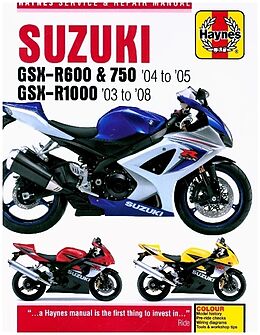 Couverture cartonnée Suzuki GSX-R600/750 (04 - 05) & GSX-R1000 (03 - 08) Haynes Repair Manual de Haynes Publishing