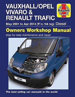 Couverture cartonnée Vauxhall/Opel Vivaro & Renault Trafic Diesel May 01 to Apr 14 (Y to 14 reg) Haynes Repair Manual de Haynes Publishing