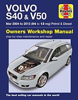 Couverture cartonnée Volvo S40 & V50 Petrol & Diesel (Mar '04-'13) Haynes Repair Manual de Mark Storey