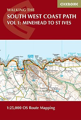 Kartonierter Einband South West Coast Path Map Booklet - Vol 1: Minehead to St Ives von Paddy Dillon