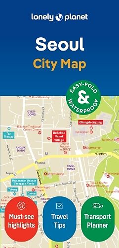 gefaltete (Land)Karte Lonely Planet Seoul City Map von 