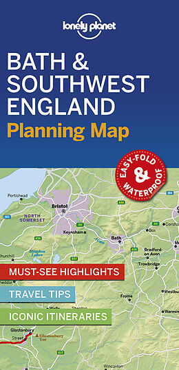 (Land)Karte Lonely Planet Bath &amp; Southwest England Planning Map von Lonely Planet