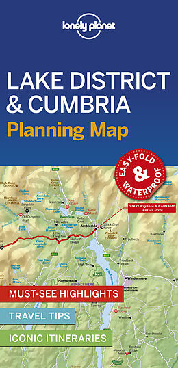 Carte (de géographie) pliée Lonely Planet Lake District & Cumbria Planning Map de Lonely Planet