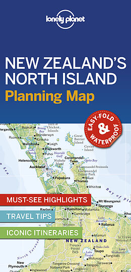 Carte (de géographie) pliée Lonely Planet New Zealand's North Island Planning Map de Lonely Planet