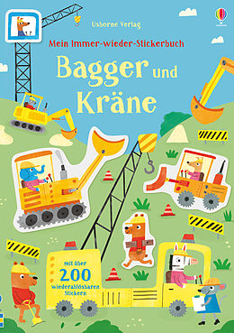 Couverture cartonnée Mein Immer-wieder-Stickerbuch: Bagger und Kräne de Hannah Watson