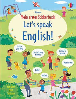 Kartonierter Einband Mein erstes Stickerbuch: Let's speak English! von Mairi Mackinnon