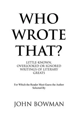 E-Book (epub) Who Wrote That? von John Bowman