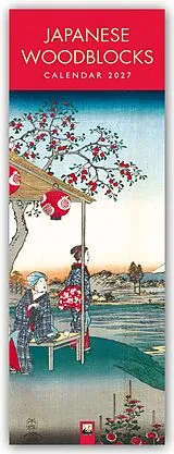 Kalender Japanese Woodblocks Slim Calendar 2027 (Art Calendar) von Flame Tree Publishing