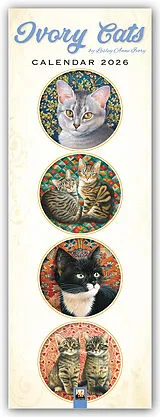 Kalender Ivory Cats Slim Calendar 2026 (Art Calendar) von Lesley Anne Ivory
