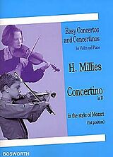 Hans Millies Notenblätter Concertino D major in the Style of Mozart