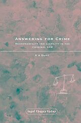 eBook (epub) Answering for Crime de R A Duff