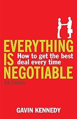 Couverture cartonnée Everything is Negotiable de Gavin Kennedy