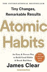 Couverture cartonnée Atomic Habits de James Clear