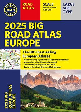 Kartonierter Einband 2025 Philip's Big Road Atlas of Europe von Philip's Maps