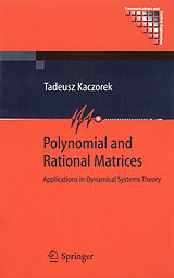 Couverture cartonnée Polynomial and Rational Matrices de Tadeusz Kaczorek