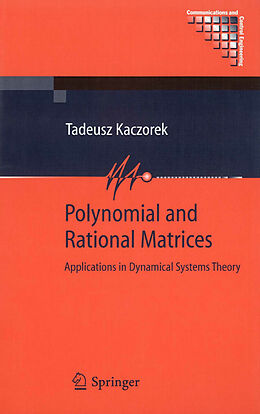 Couverture cartonnée Polynomial and Rational Matrices de Tadeusz Kaczorek