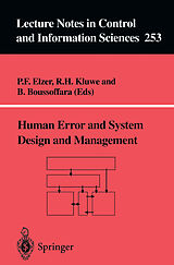 Couverture cartonnée Human Error and System Design and Management de 