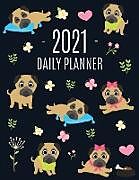 Couverture cartonnée Pug Planner 2021 de Happy Oak Tree Journals
