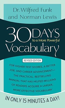 Couverture cartonnée 30 Days to a More Powerful Vocabulary de Norman Lewis, Wilfred Funk