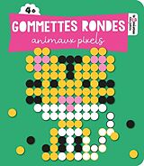 Broché Gommettes rondes animaux pixels de 