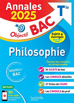 Broché Philosophie terminale : annales 2025, sujets & corrigés dont bac 2024 : nouveau bac de Nathalie; Durand, Yohann Nieuviarts