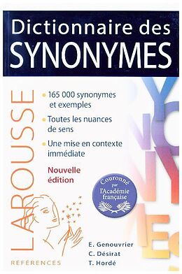 Kartonierter Einband Larousse Dictionnaire des synonymes von Emile Genouvrier, Claude Desirat, Tristan Horde