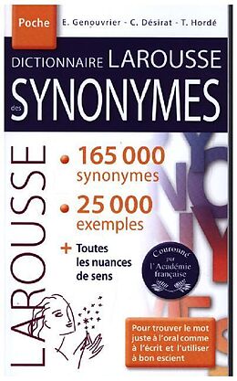 Kartonierter Einband Dictionnaire des synonymes von Emile Genouvrier, Claude Desirat, Tristan Horde