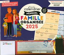 Broché Grand calendrier mensuel famille organisée 2025 de 