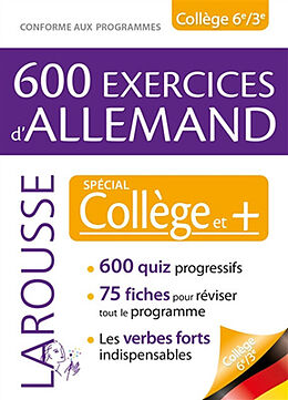 Broché 600 exercices d'allemand : spécial collège et + : conforme aux programmes de 