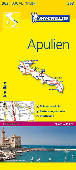 (Land)Karte Michelin Apulien von 