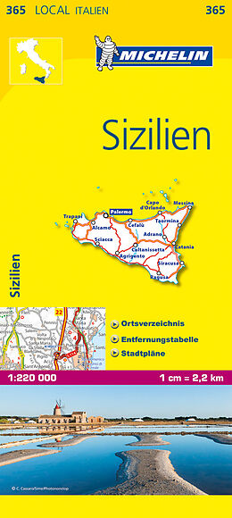 (Land)Karte Michelin Sizilien von 
