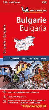 Carte (de géographie) Michelin Bulgarien de Carte nationale 739