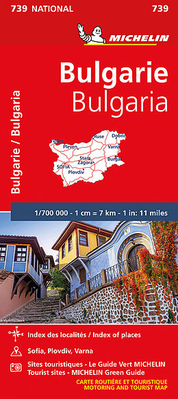 Carte (de géographie) Michelin Bulgarien de Carte nationale 739