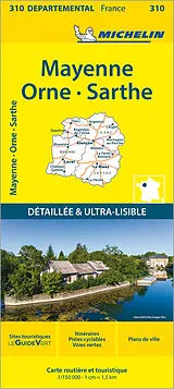 (Land)Karte Michelin Mayenne,Orne,Sarthe 310 von DEPARTEMENTALE FRANC