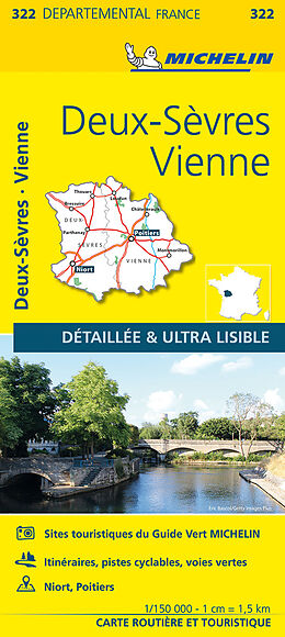 Carte (de géographie) Michelin Poitou de DEPARTEMENTALE FRANC