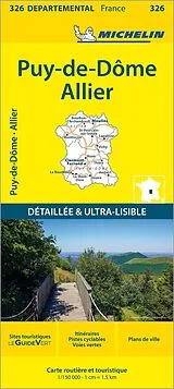 (Land)Karte Michelin Auvergne - Zentralmassiv von DEPAREMENTALE FRANC