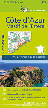 (Land)Karte Michelin Côte d'Azur - Esterelmassiv von Carte zoom 115