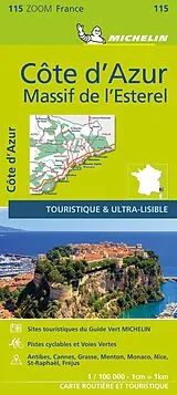 (Land)Karte Michelin Côte d'Azur - Esterelmassiv von Carte zoom 115