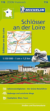 Carte (de géographie) Michelin Schlösser an der Loire de Carte Zoom 116