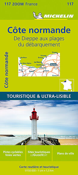 Carte (de géographie) pliée Côte Normande - De Dieppe aux plages du débarquement 150000 de Carte Zoom 117