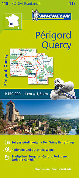Carte (de géographie) Michelin Périgord, Quercy de Carte Zoom 118