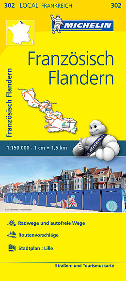 (Land)Karte Michelin Französisch Flandern von 